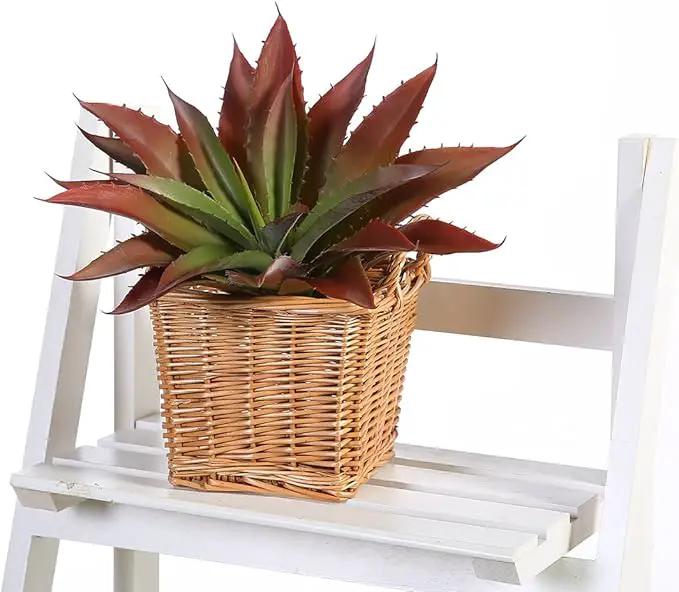 JUSTOYOU Large Artificial Succulents Aloe Plants Real Touch Fake Flowers Unpotted for Home Wedding Festival Arrangement (1, Green-Red) by GreenHaven Gardens