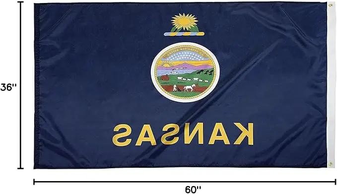 FlagSource Kansas Nylon State Flag, Made in the USA, 3x5' by GreenHaven Gardens