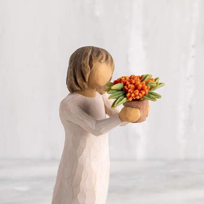 Willow Tree Little Things That Make a Big Difference, Figure Holds Milkweed Plant for Monarch Butterflies, Thank You for Volunteers, Essential Workers, Gardeners, Sculpted Hand-Painted Figure by GreenHaven Gardens