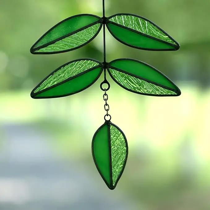 Tulip Stained Glass Suncatcher, Valentines Day Gifts, Folk Flower Stained Glass Window Hanging Sun Catcher, Retro Home Decor, Window Decorations for Plant Lovers, 9.4" x 4.7" by GreenHaven Gardens