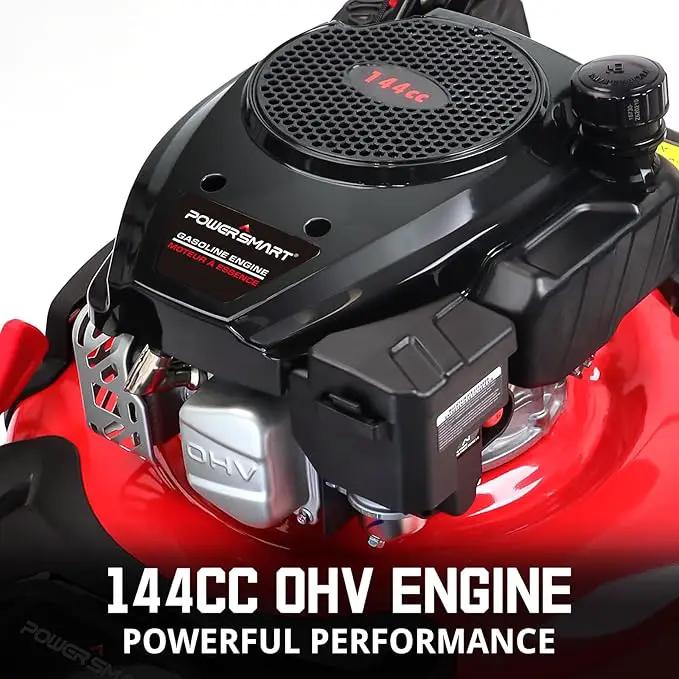 PowerSmart Gas Lawn Mower 21-Inch 144cc OHV Engine 3-in-1 Push Mower with Bagging by GreenHaven Gardens