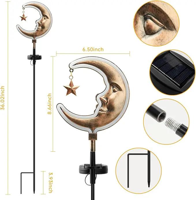 Solar Outdoor Garden Lights - Outdoor Decor Butterfly Neon Lamp Patio Path Decor(2 Pack) (Copper Moon) by GreenHaven Gardens
