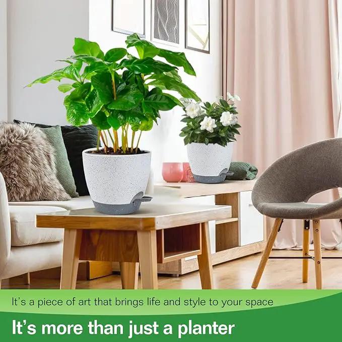 Hanging Planters for Indoor Plants with Self-Watering Hanging Pots for Plants, 2 Pack Macrame Hanging Plant Holders with Drainage Hole & Two Ceiling Hooks, Plant Hangers for Houseplants (7 Inch) by GreenHaven Gardens