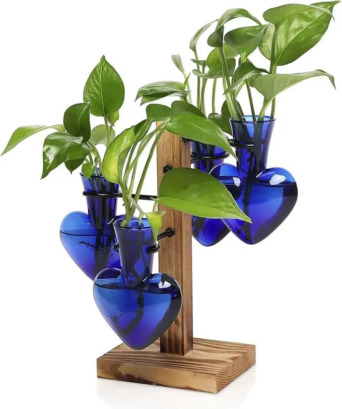 Plants Propagation Stations Plant Terrarium Kit Glass Planters for Indoor Plants House Plant Accessories Gift for Women - 4 Love Bulb Vase by GreenHaven Gardens