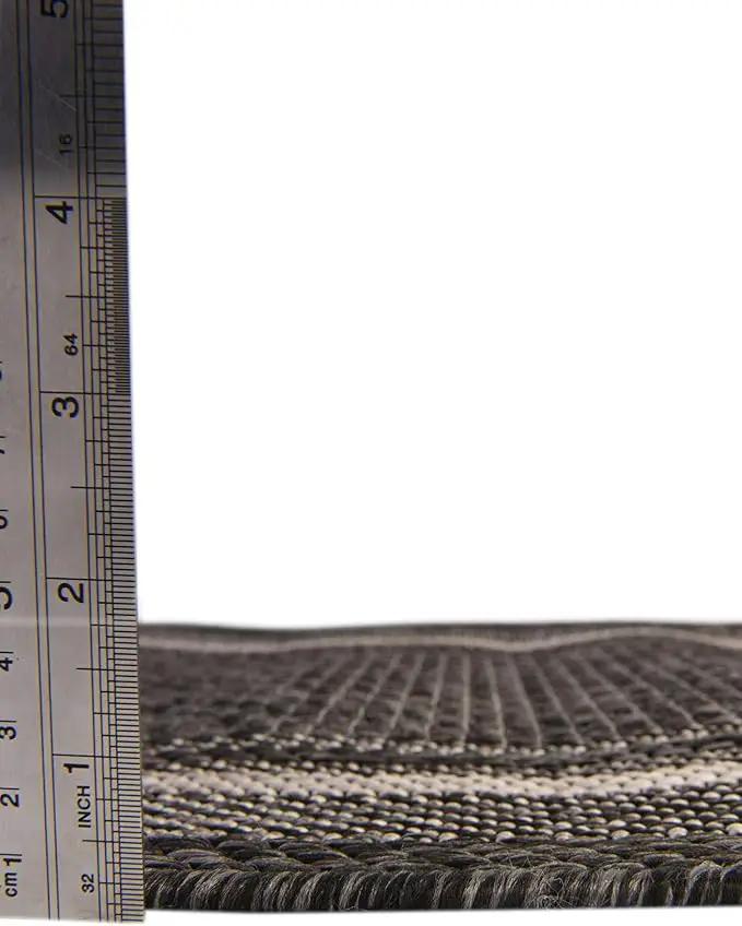 Unique Loom Outdoor Border Collection Area Rug - Soft Border (2' x 3' 1" Rectangle, Black/ Ivory) by GreenHaven Gardens