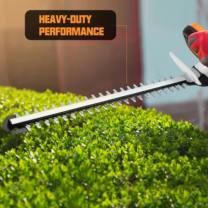 LIGO 20V Cordless Hedge Trimmer | 21" Laser-Cut Blade for Thick Branches | 2.0Ah PowerShare Battery | 4.5 lbs Ultra-Light with Low Vibration | Fast Charger Included by GreenHaven Gardens