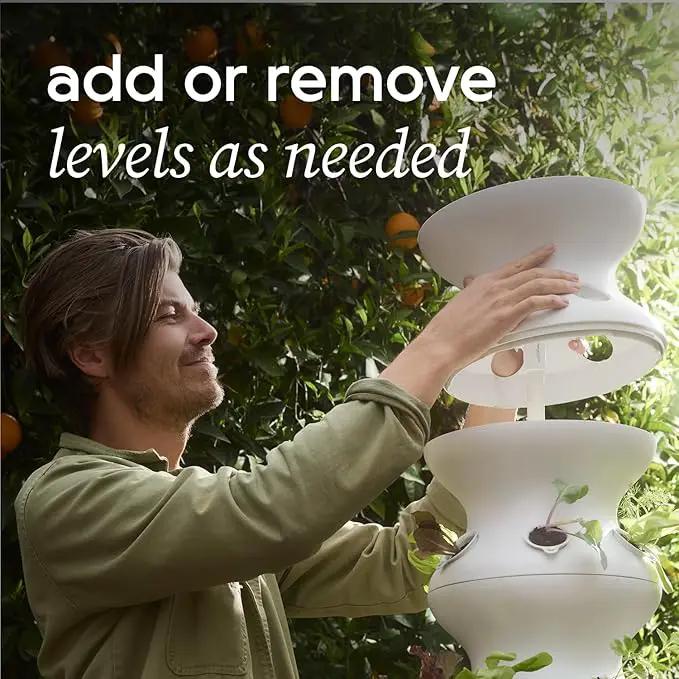 Farmstand Starter Kit + 36 Seedling Credits | Large Hydroponic Growing System Kit | Self-Watering Outdoor Vertical Garden Planter Tower | 6ft 1in | Made in USA by GreenHaven Gardens