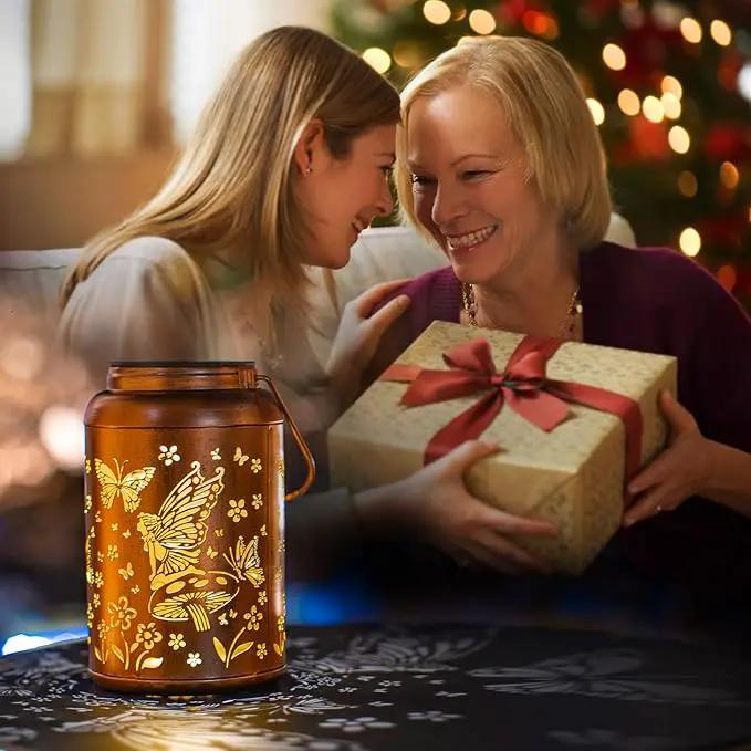 Fairy Solar Lanterns Outdoor Waterproof Hanging Butterfly Lights Hollow Out Metal Lantern Decorative Garden Graceful Light Christmas Decor for Patio,Landscape,Festival Gifts for Women Mom Grandma by GreenHaven Gardens