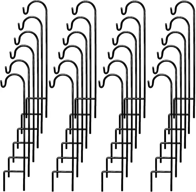 Ashman Shepherd's Hooks 35 Inch (24 Per Pack), Black, Made of Premium Metal for Hanging Solar Lights, Bird Feeders, Mason Jars, Christmas Lights, Lanterns, Garden Stakes and Wedding Décor. by GreenHaven Gardens