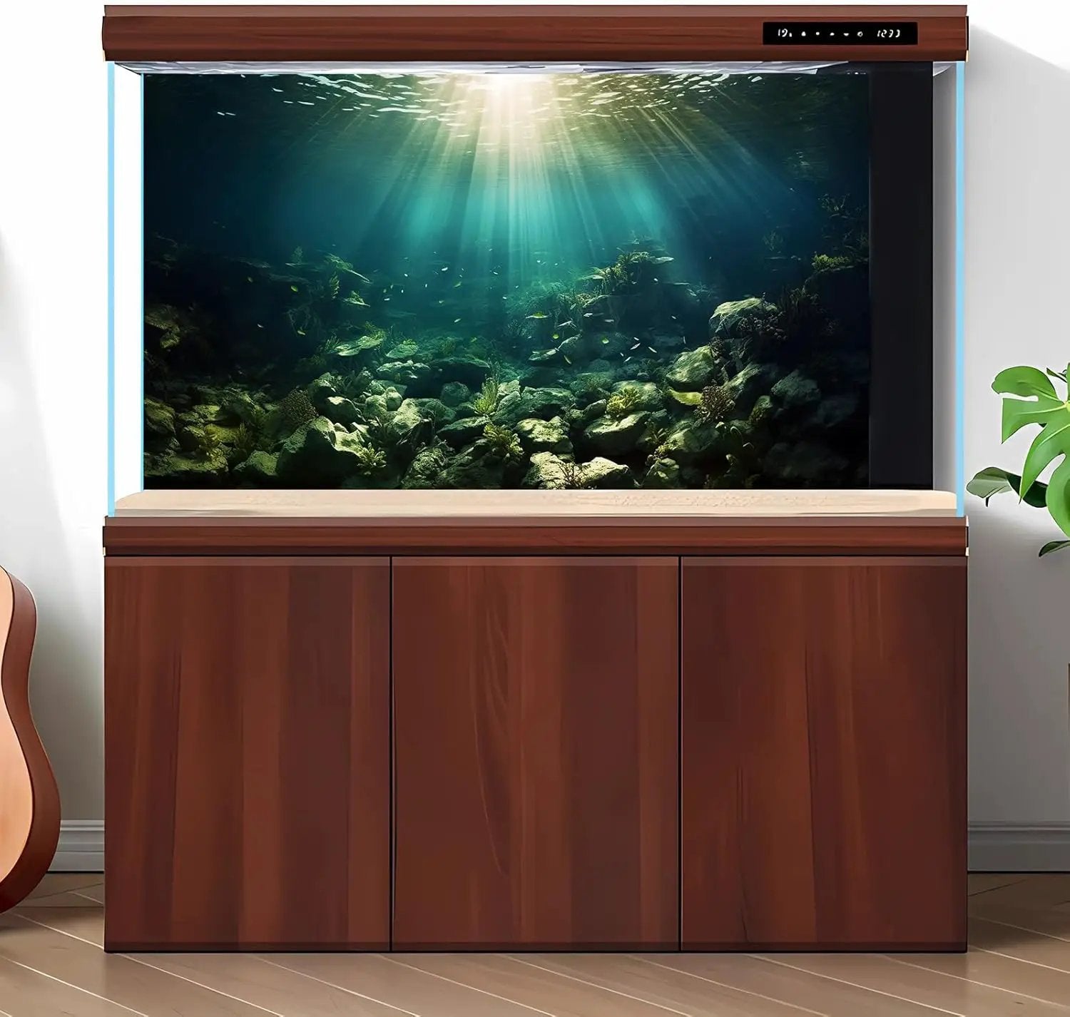 Deep Ocean Aquarium Background Under The Sea Fish Tank Background Underwater World Terrarium Backgrounds Ocean Floor Rock Aquatic Plants Aquarium Backdrop for Fish Tank Backgrounds Decors 36x20in by GreenHaven Gardens