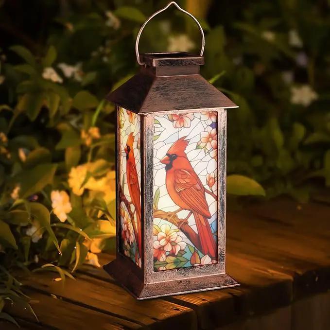 Solar Lantern Outdoor Waterproof Cardinal Garden Decor Birthday Gifts for Women Mom and Grandma Solar LED Plastic Decorative Hanging Light for Yard(Cardinal) by GreenHaven Gardens