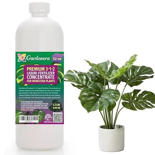 Premium Liquid Monstera Plant Fertilizer - 3-1-2 Concentrate for Indoor Plants and Flowers by Gardenera | Organic Plant Food for Monstera - 32oz by GreenHaven Gardens