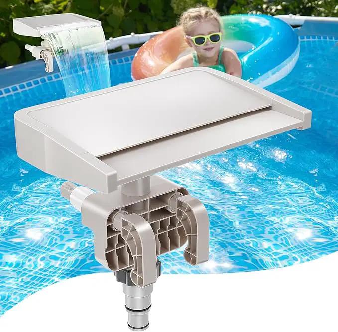 Pool Fountain Waterfall for Above Ground Pools, Smooth Flowing Pool Waterfall, Above Ground Pool Accessories, Cooling and Relaxation Pool Fountain for Outdoor Decor, Swimming Pool by GreenHaven Gardens