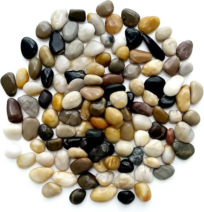Rocks for Plants Indoor 40 Lbs,0.4-1.2 Inch Pebbles for Indoor Plants, High Polished Stones for Garden Landscaping, Smooth Gravel Filler for Outdoor Plants, Succulents, Fish Tank and Vases by GreenHaven Gardens