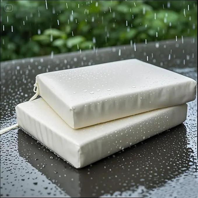 20 x 18 Inch Outdoor Chair Cushions for Patio Furniture, UV Resistant Non Slip Waterproof Replacement Patio Seat Cushion with Ties Set of 2, Beige