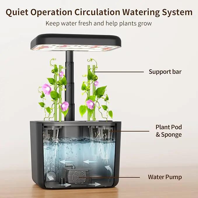 Ahopegarden Hydroponics Growing System kit Indoor Herb Garden with Grow Light, 4 Pods Plant Germination Kit Herb Vegetable Flower Growth Countertop Grower Harvest Fresh Veggie Lettuce（No Seeds） by GreenHaven Gardens