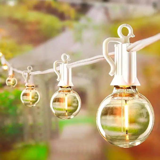 Brightown 60 Feet LED Outdoor String Lights with Shatterproof G40 Edison Bulbs, Connectable and Weatherproof Strand, Commercial Grade Patio Lights for Backyard Garden Patio Decorative, White by GreenHaven Gardens