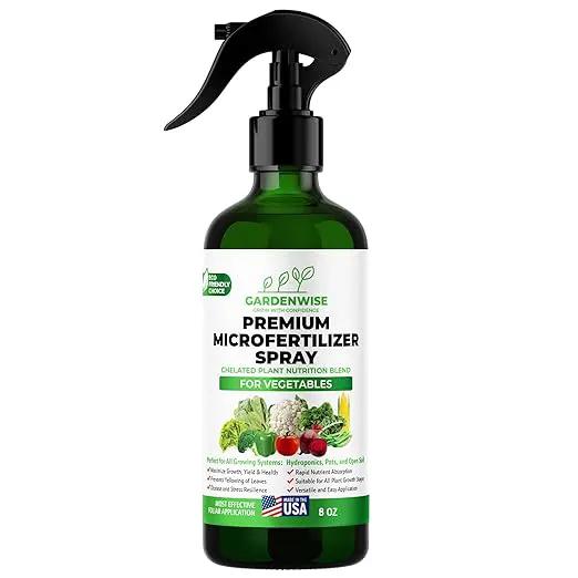 Premium Microfertilizer Foliar Spray - Chelated Plant Nutrition Blend with Chelated Iron for Vegetables. Perfect for Hydroponics, Pots, and Open Soil. Ready to Use (8 OZ) by GreenHaven Gardens