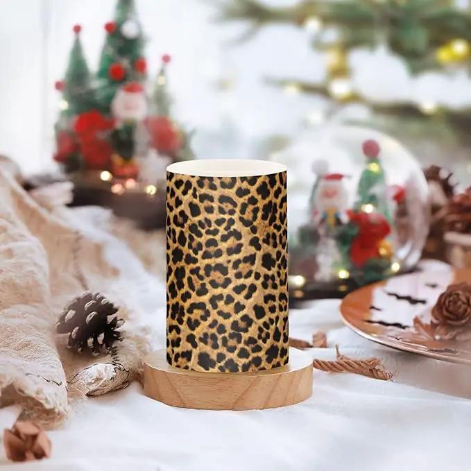 Flickering Flameless Candles, Leopard Texture LED Candles with Remote Timer, Set of 2 Battery Operated Candle for Valentine Wedding Birthday by GreenHaven Gardens