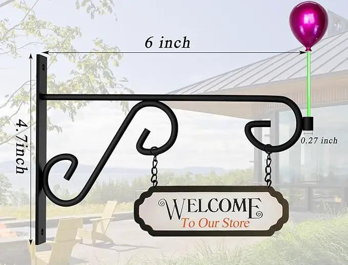 Plant Hanger Hook,2 Pcs Hanging Basket Hooks,6in Metal Wall Plant Hook for Outdoor or Indoor Hanging Flower Baskets,Bird Feeders,Solar Lanterns by GreenHaven Gardens