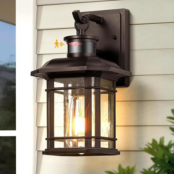 VIANIS Brown Motion Sensor Outdoor Light Fixture, Dusk to Dawn Exterior Lights for House, Waterproof, Anti-Rust Outdoor Sconce Lights for House, Doorway, Garage, Oil Rubbed Bronze by GreenHaven Gardens