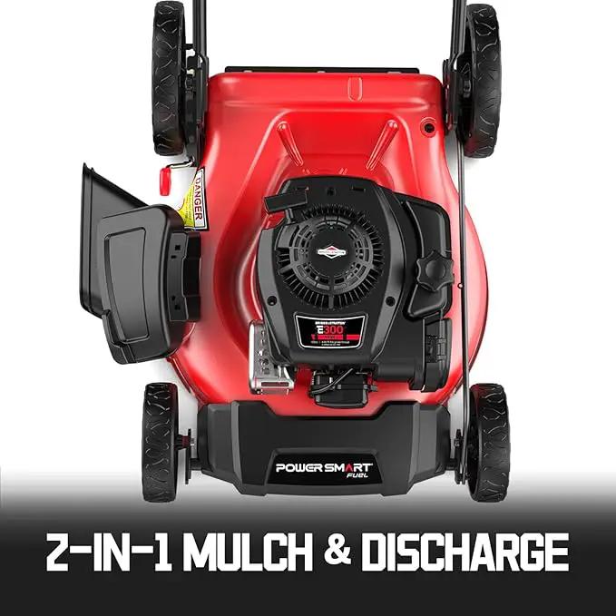 PowerSmart 21 in. Gas Lawn Mower with 125cc Briggs and Stratton E300 Engine, 2-in-1 Push Mower with Mulching & Side-Discharge by GreenHaven Gardens