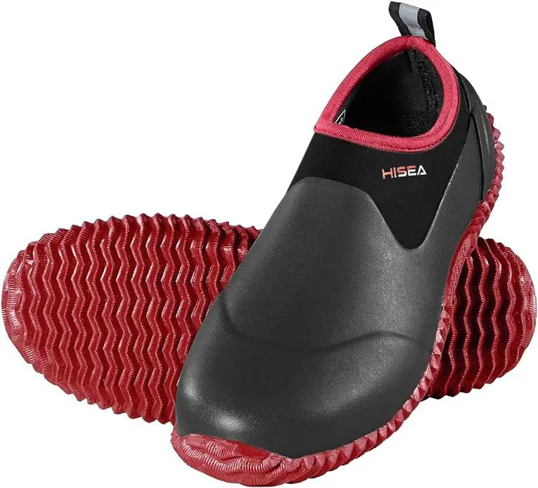 HISEA Unisex Waterproof Garden Shoes, Men's Rubber Rain Boots Women's Ankle Rain Shoes Neoprene Camp Booties Outdoor Slip-On Footwear for Gardening, Farming, Camping, Car Wash, Lawn Care and Yard Work by GreenHaven Gardens