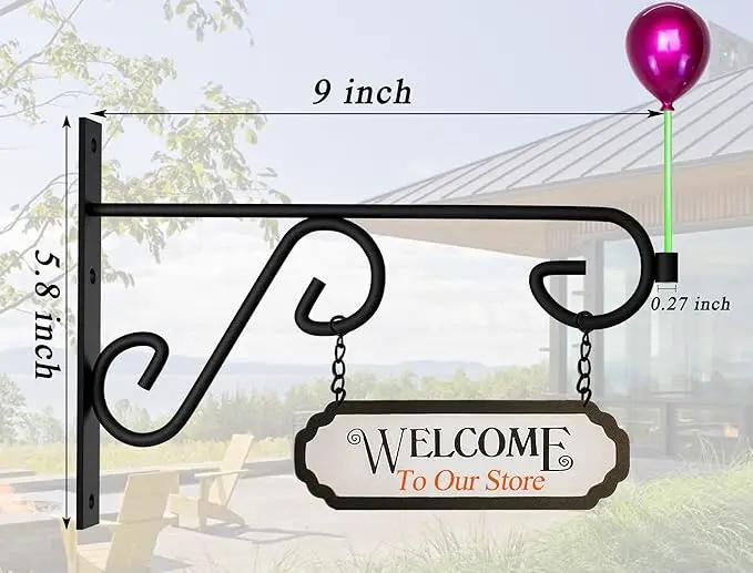 Hanging Basket Hooks 2Pcs Plant Hook,Hanging Plant Hanger Outdoor 9in Metal Plant Bracket for Hanging Flower Baskets,Planters,Lanterns,Wind Chimes by GreenHaven Gardens