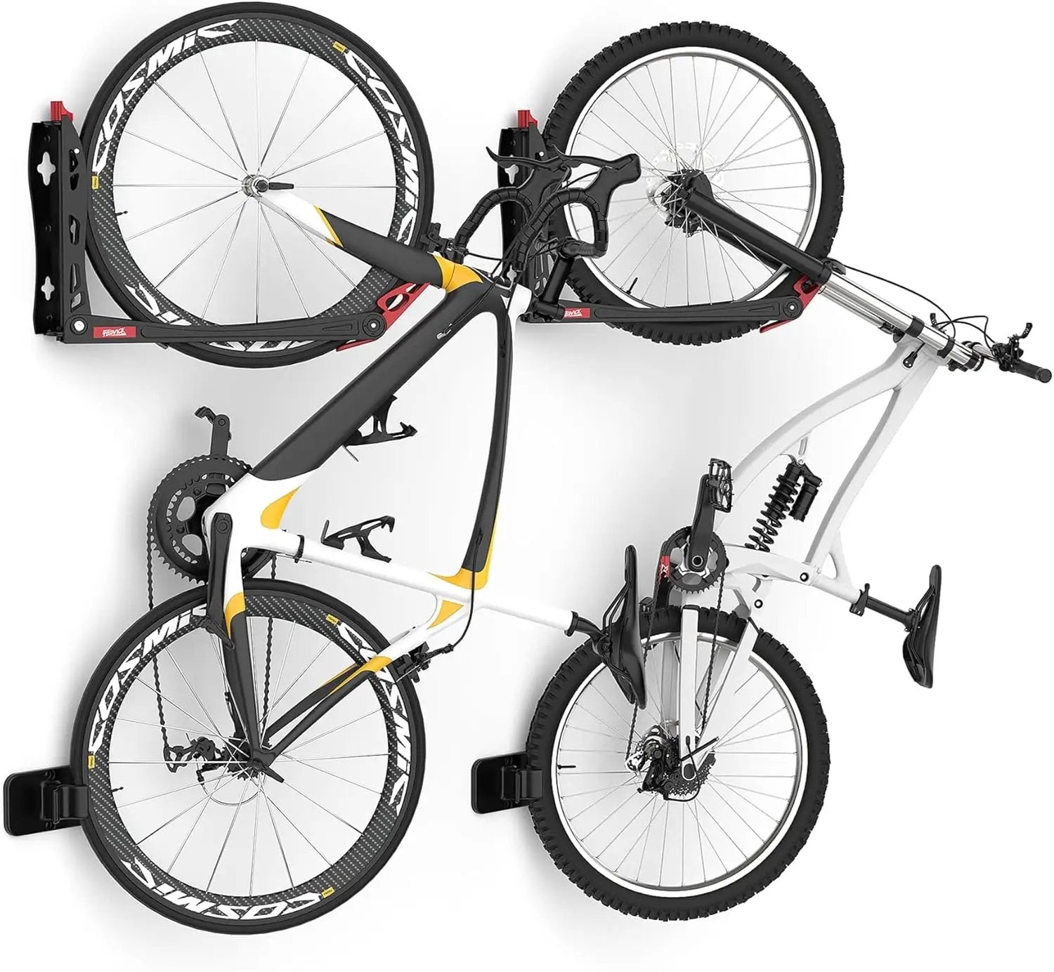 TORACK BIKEPAL Space Saving Wall Mounted Swivel Bike Racks, Vertical Bike Wall Hangers for Garage Storage Solution (2 Pack) by GreenHaven Gardens