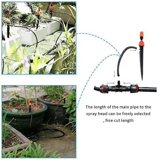 49.21 FT Garden Automatic Watering Irrigation System, Spray drip Irrigation Atomization Integrated Home Gardening Irrigation System, Garden Watering System Adjustable Flexible Nozzle Sprayer System by GreenHaven Gardens
