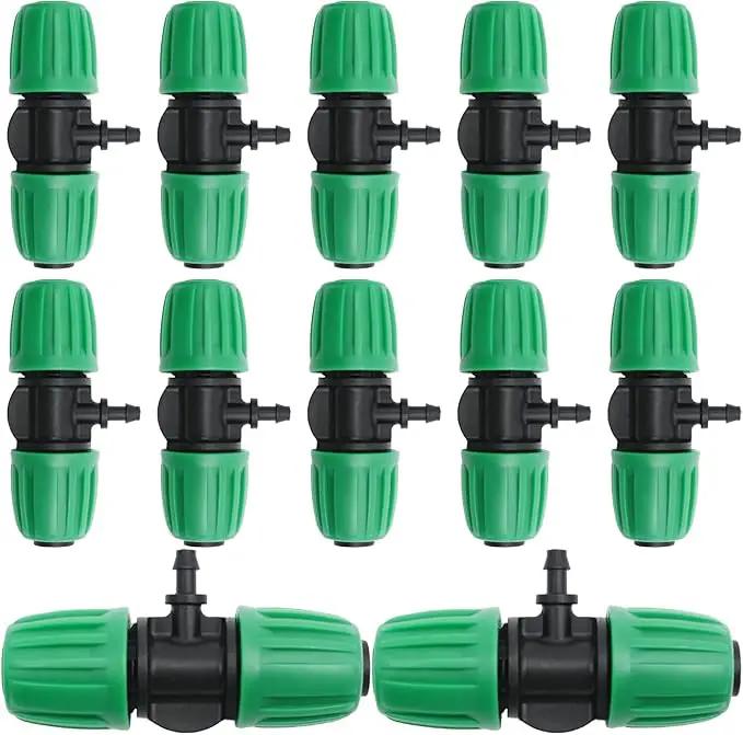 MDEOOSKY 12 Pcs Barbed Tee 1/2 Inch Tubing (1/2" ID X 0.6-0.63" OD) 16mm To 1/4 Inch Irrigation Tube Anti-Drop Barbed Tee Hose Fittings Drip Parts Twist Locked 3 Way Connectors(Fits 13mm ID / 4mm ID) by GreenHaven Gardens