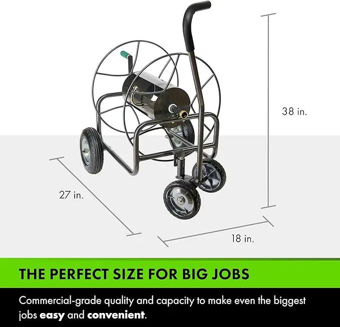 Yard Butler Hose Reel Cart - Heavy Duty Metal with Wheels for Gardens, Lawns, and Outdoor Use, 400 ft by GreenHaven Gardens