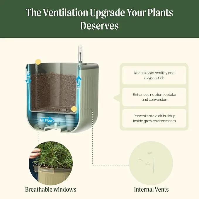 Vego garden Mini Planter Indoor Pots with Trellis Self-Watering Herb Countertop Planter for Climbing Vegetables Flowers Mint Plants Cage- Cream White by GreenHaven Gardens