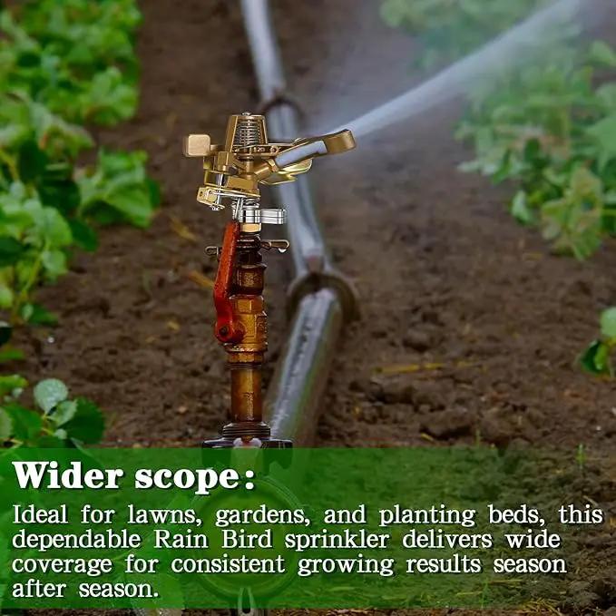 Ferraycle 2 Pieces 1/2 Inch Brass Impact Sprinkler Head with Nozzles Heavy Duty Adjustable 0-360 Degrees Impulse Sprinkler Head Lawn Watering for Yard Irrigation by GreenHaven Gardens