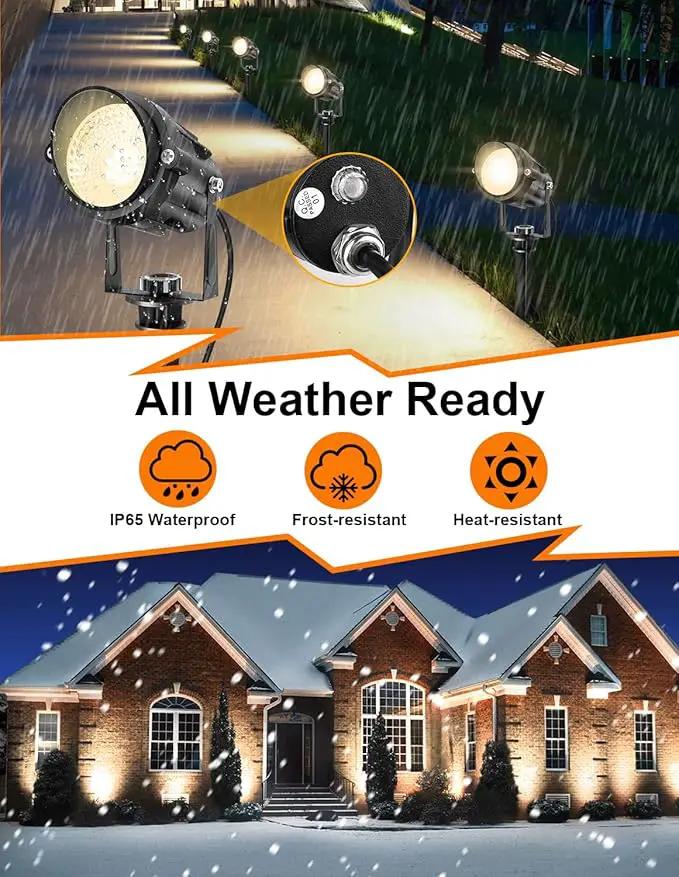 Dusk to Dawn Outdoor LED Spotlight, Outdoor Landscape Lighting with Photocell Sensor, 3000K Warm White Waterproof Spot Lights for Yard Flag Pole House Garden Tree(2 Pack) by GreenHaven Gardens