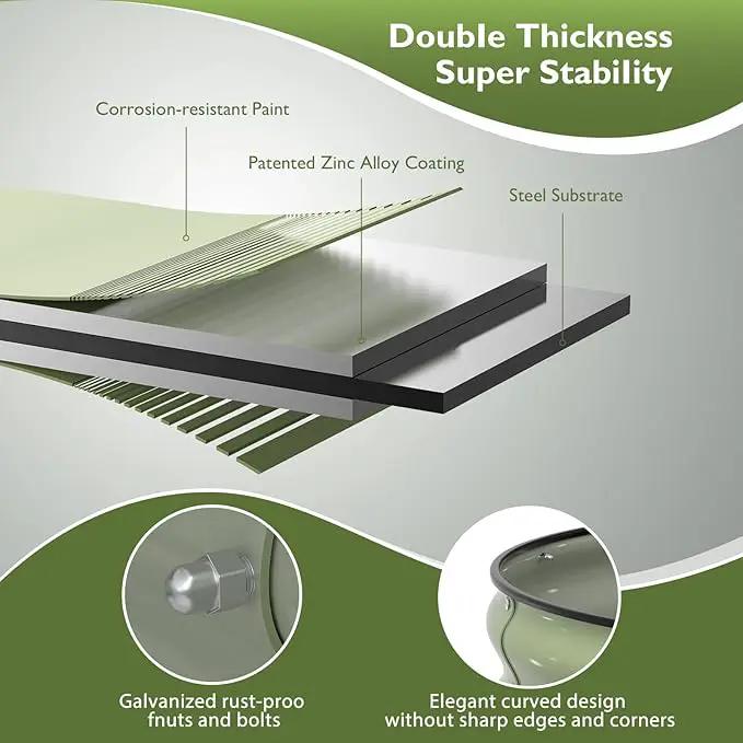 Raised Garden Bed Kit, 4x2x1 ft Galvanized Planter Box Outdoor with Safety Edging, Large Metal Raised Beds for Gardening Vegetables Flower Herb (Avocado Green) by GreenHaven Gardens