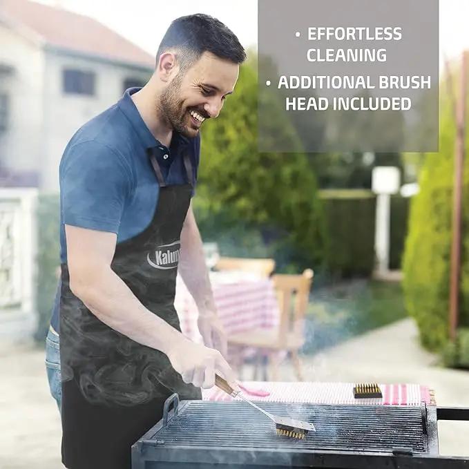 Kaluns Grilling Accessories, Dad Gifts for Christams Grilling Gifts, Heavy Duty Stainless Steel BBQ Grill Tools Set for Outdoor Grill with Aluminum Case and Apron, Dad Birthday Gifts for Men Husband by GreenHaven Gardens