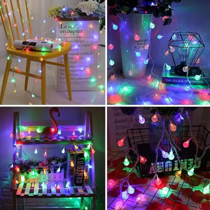 Coloured Globe String Lights Battery Operated,1 Pack 26.2FT 60 LED 16 Colour Changing Water Proof Crystal Ball Outdoor String Lights with Remote Control for Home, Patio,Party,Garden ,Christmas,Easter by GreenHaven Gardens