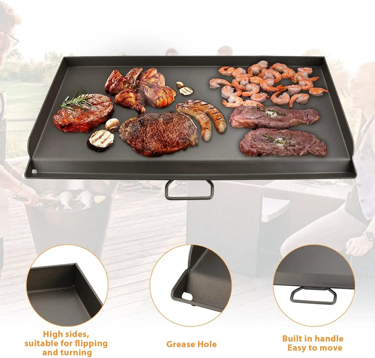 Griddle for Camp Chef 2 Burner Stove, Flat Top Griddle fits Camp Chef Accessories, 14 x 32'' Outdoor Cooking Systems by GreenHaven Gardens