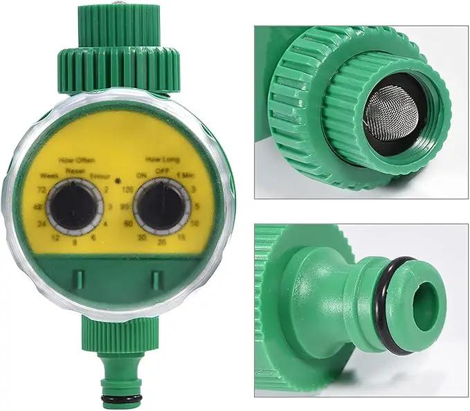 Automatic Irrigation Timer, Green ABS Multi Function Two Dial Automatic Electronic Watering Timer Garden Irrigation Controller for Roof Garden Balcony Villa Garden Outdoor Automatic Sprinkler System by GreenHaven Gardens