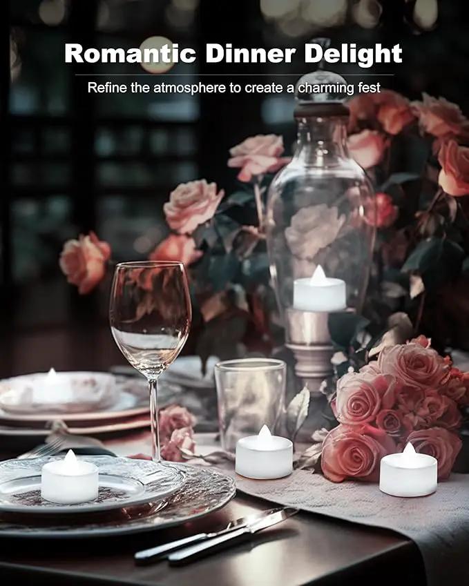 BEICHI Flameless Candles, 24Pack Battery Operated Candles, LED Tea Lights Candles Battery Operated, Flickering Fake Candles for Wedding Halloween Christmas Diwali- Pure White Light by GreenHaven Gardens