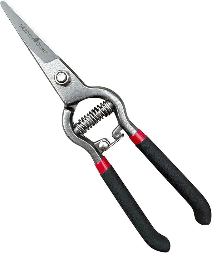 GARDEN GURU Classic Bypass Pruning Shears Clippers – Heavy Duty Forged Steel Garden Pruners – Safety Lock – Non Slip Comfort Grips – Cuts up to 1” Diameter – Professional Bypass Pruners for Gardening by GreenHaven Gardens