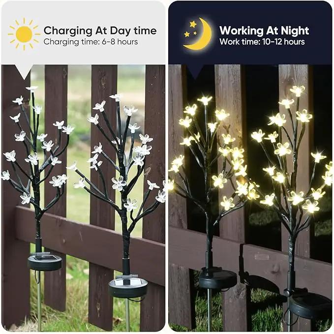 Solar Garden Lights Garden Decor, Solar Flowers Lights Outdoor Decorative,2Pack 40LED Solar Lights Outdoor Garden Waterproof for Outside Yard,Lawn,Patio,Pathway Decorations Gardening Gifts by GreenHaven Gardens
