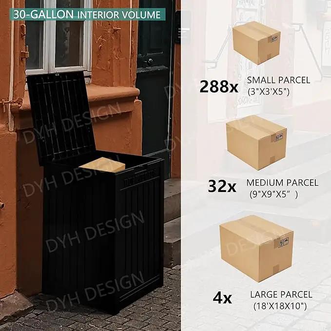 55 Gallon Outdoor Storage Box, Waterproof Resin Deck Box for Patio, Pool, and Garden, Lockable Bin for Cushions, Tools, and Accessories, UV-Resistant, Black by GreenHaven Gardens