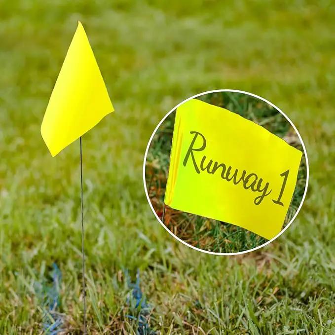 Zozen 50Pack Yellow Marking Flags, Writable/15x4x5 Inch, Yard Flags for Lawn & Irrigation & Landscape & Sprinkler & Survey & Dog Training. by GreenHaven Gardens