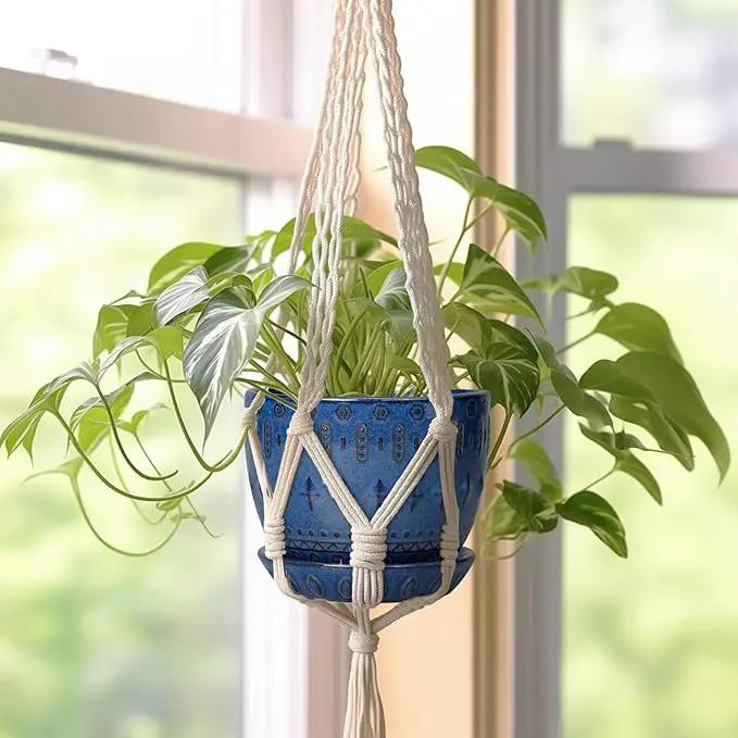 G EPGardening Plant Pot 5 Inch - Ceramic Planter for Indoor Plants Outdoor, Succulent Orchid Pot with Drainage Hole and Saucer, Round Flower Pot for Home Decor, Blue by GreenHaven Gardens