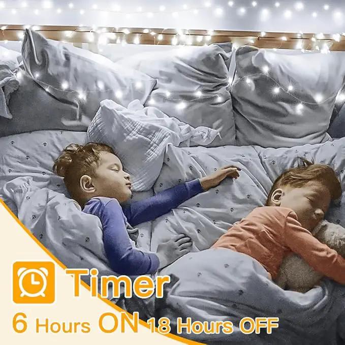 Ollny Outdoor String Lights 200LED 60FT, Cool White Connectable Plug in Fairy Light, 8 Modes Waterproof Timer Christmas Lights for Indoor Outside Bedroom House Party Wedding by GreenHaven Gardens