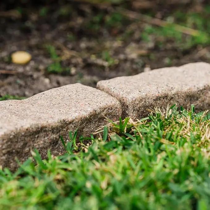 Beuta Landscape Edging | Garden Edging Border | Faux Stone Bricks for Lawn Edging, Flower beds, Pathways & Yard Edging– 1 Pack | Each Section Has 6 Bricks 48" L x 4" W x 2.25" H | 3 Spikes |Sandstone by GreenHaven Gardens