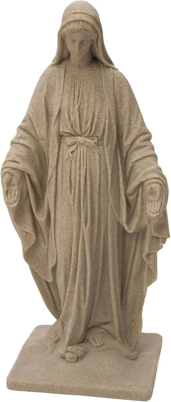 EMSCO Group Virgin Mary Statue - Natural Sandstone Appearance - Made of Resin - Lightweight - 34" Height by GreenHaven Gardens