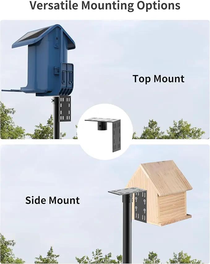 Bird Feeder Pole with Squirrel Baffle - 90 Inch Bird House Pole for Outdoors Heavy Duty, Squirrel Proof Baffle with Stainless Steel Spring for Better Defense, Slip-Fit Connection by GreenHaven Gardens
